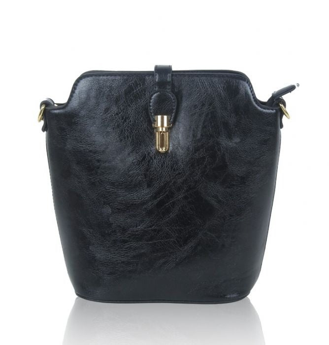 Gold Metal Clasp Detail Messenger Bag