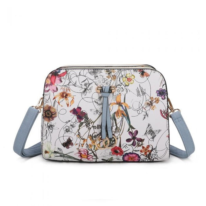 Craze London Floral Print Messenger Bag
