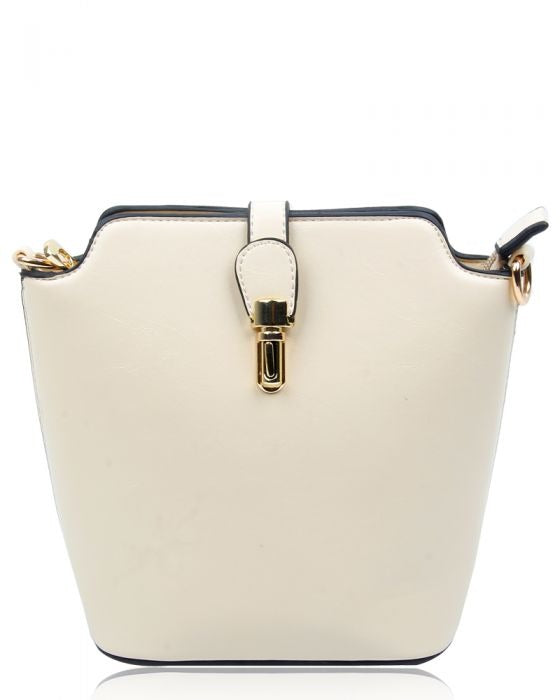 Gold Metal Clasp Detail Messenger Bag