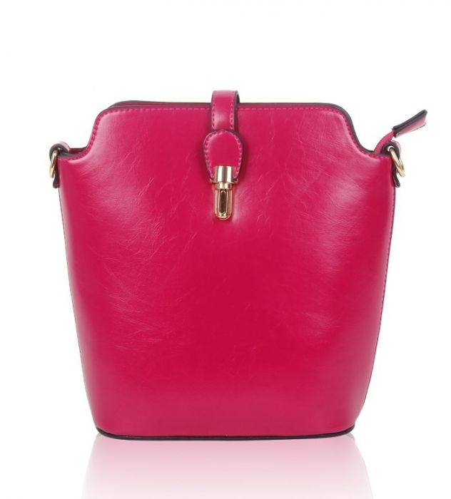 Gold Metal Clasp Detail Messenger Bag