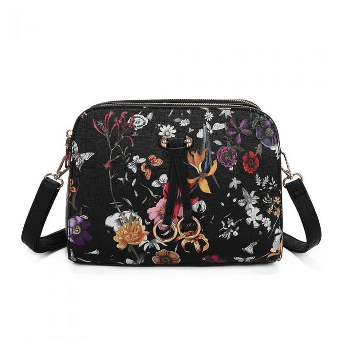 Craze London Floral Print Messenger Bag