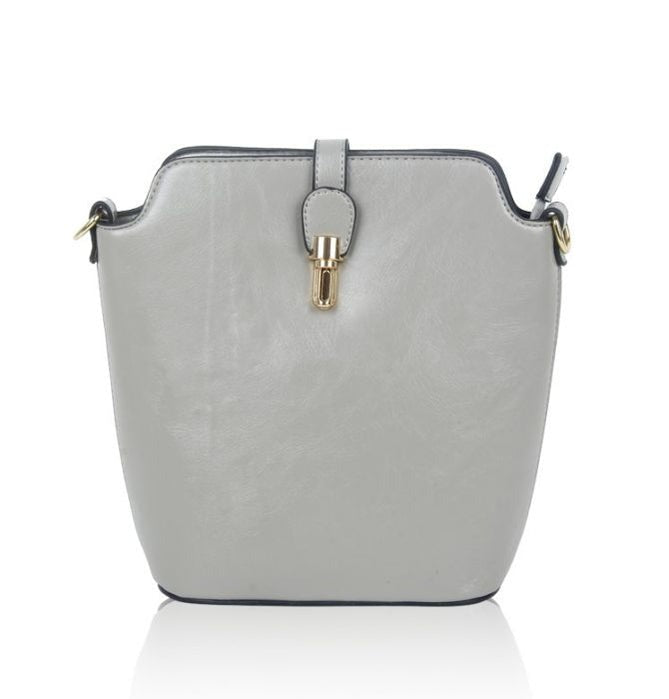 Gold Metal Clasp Detail Messenger Bag