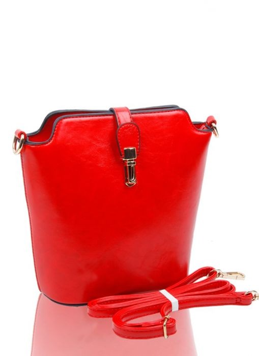 Gold Metal Clasp Detail Messenger Bag