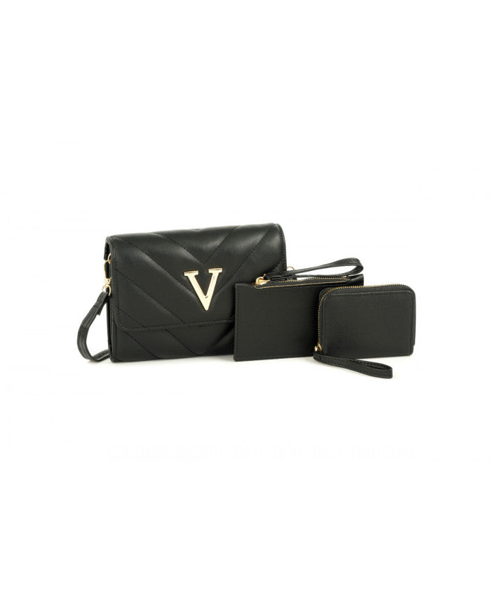 Craze London 3-in-1-Handbag with matching purse and cosmetic bag.
