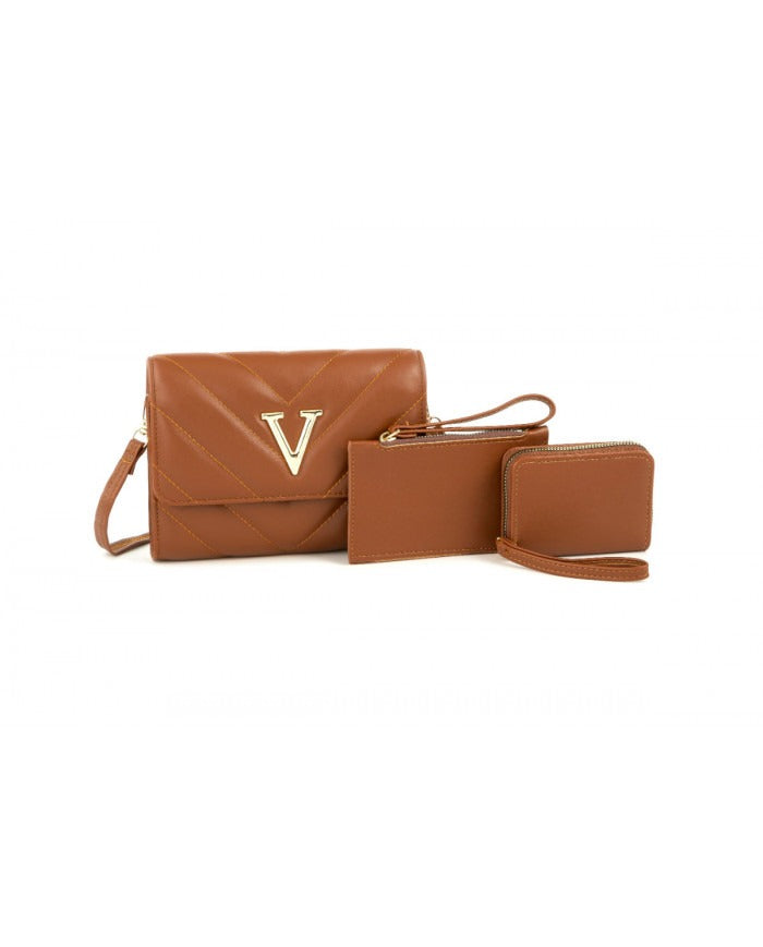 Craze London 3-in-1-Handbag with matching purse and cosmetic bag.