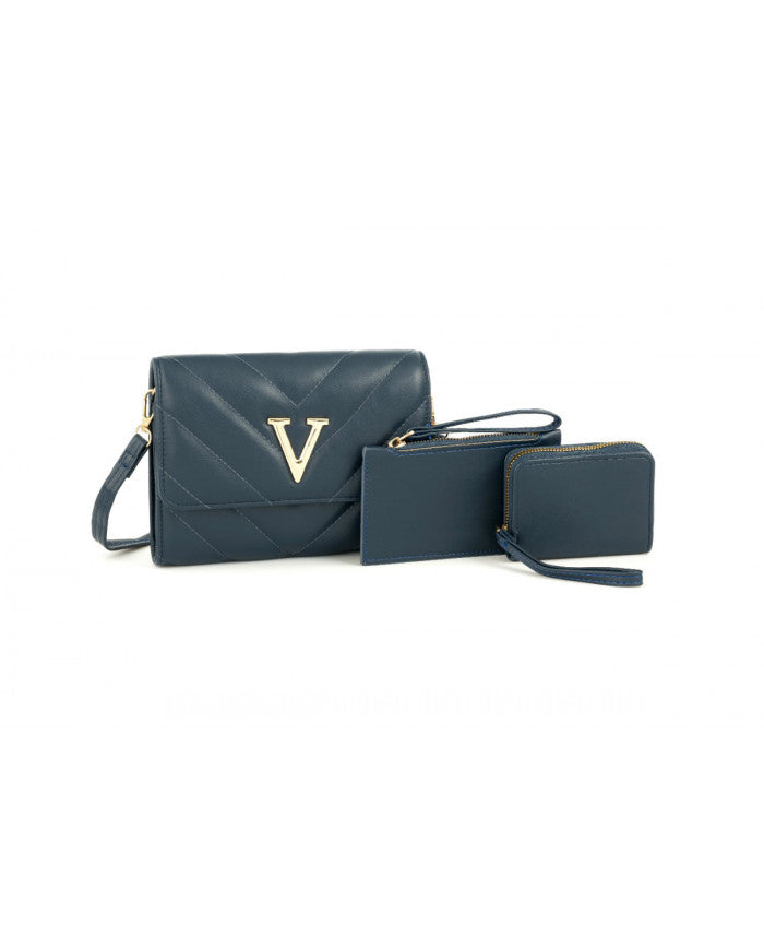 Craze London 3-in-1-Handbag with matching purse and cosmetic bag.