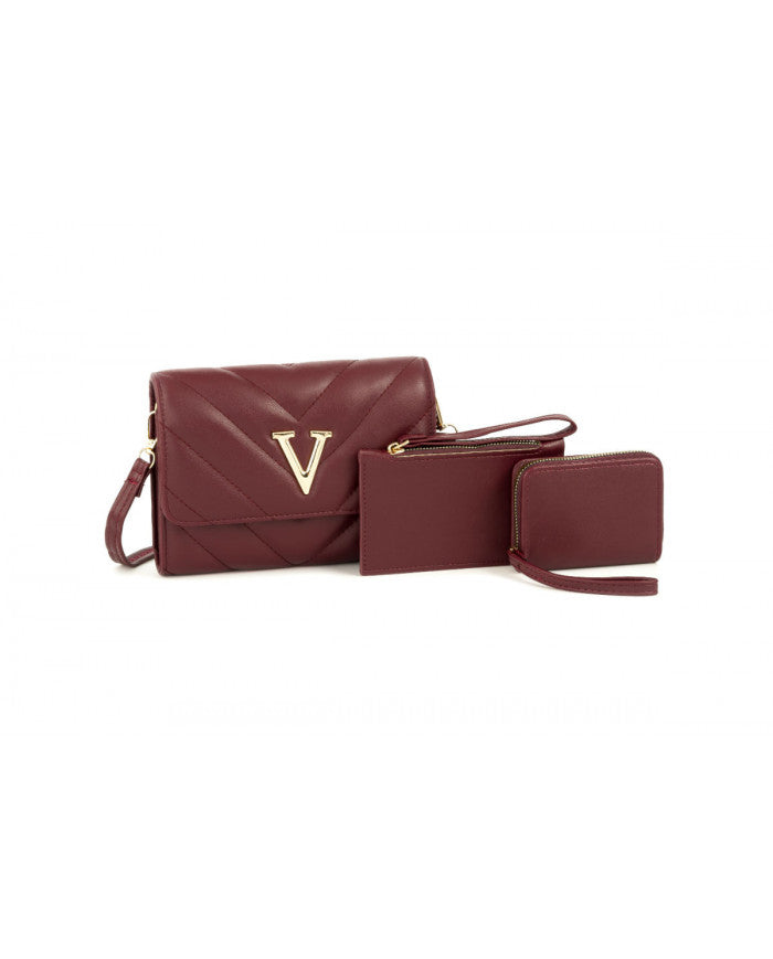 Craze London 3-in-1-Handbag with matching purse and cosmetic bag.