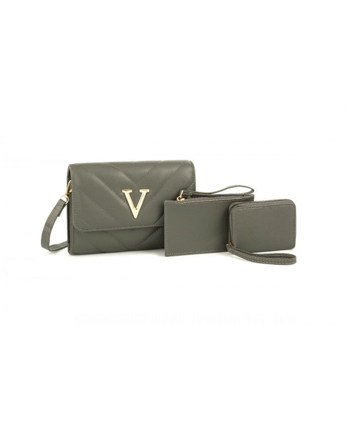Craze London 3-in-1-Handbag with matching purse and cosmetic bag.