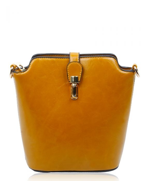 Gold Metal Clasp Detail Messenger Bag