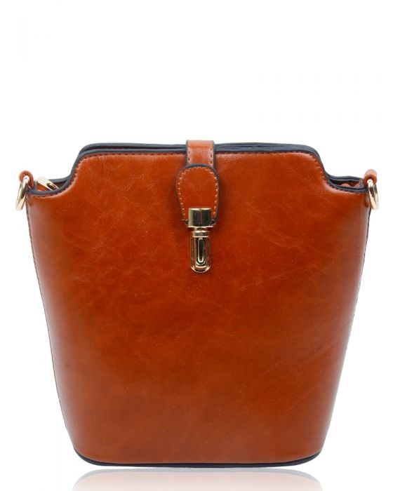 Gold Metal Clasp Detail Messenger Bag