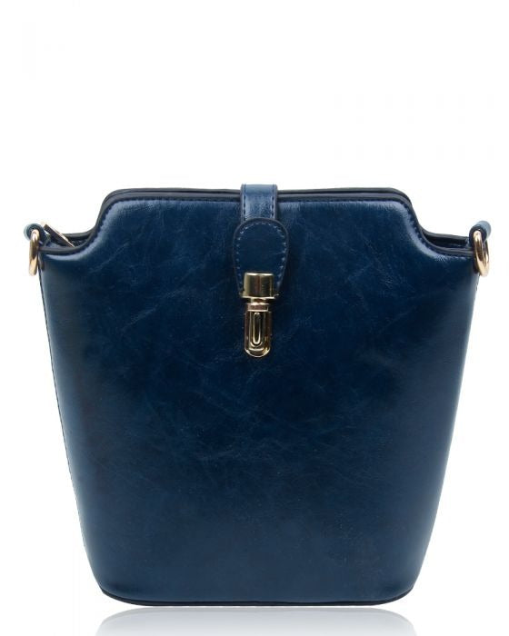 Gold Metal Clasp Detail Messenger Bag
