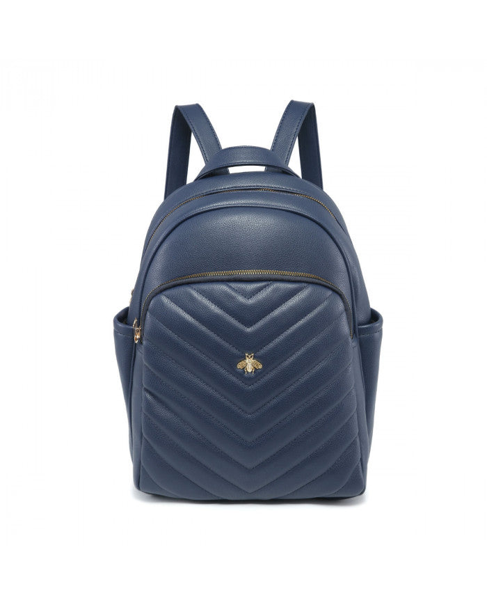Craze London Backpack with quilted pattern and metal bee details