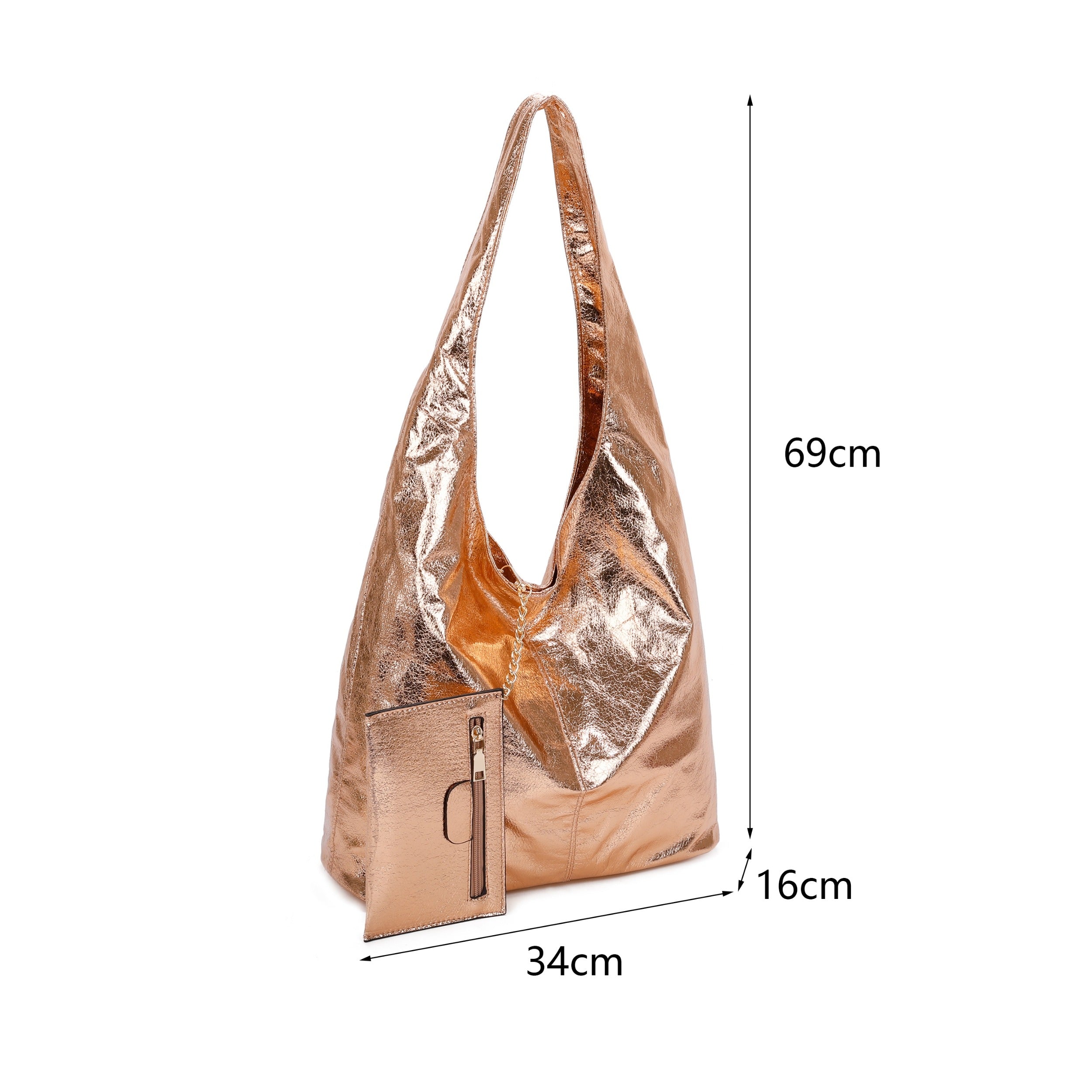 Craze London Additional zipped purse with chain Hobo Sack Bag