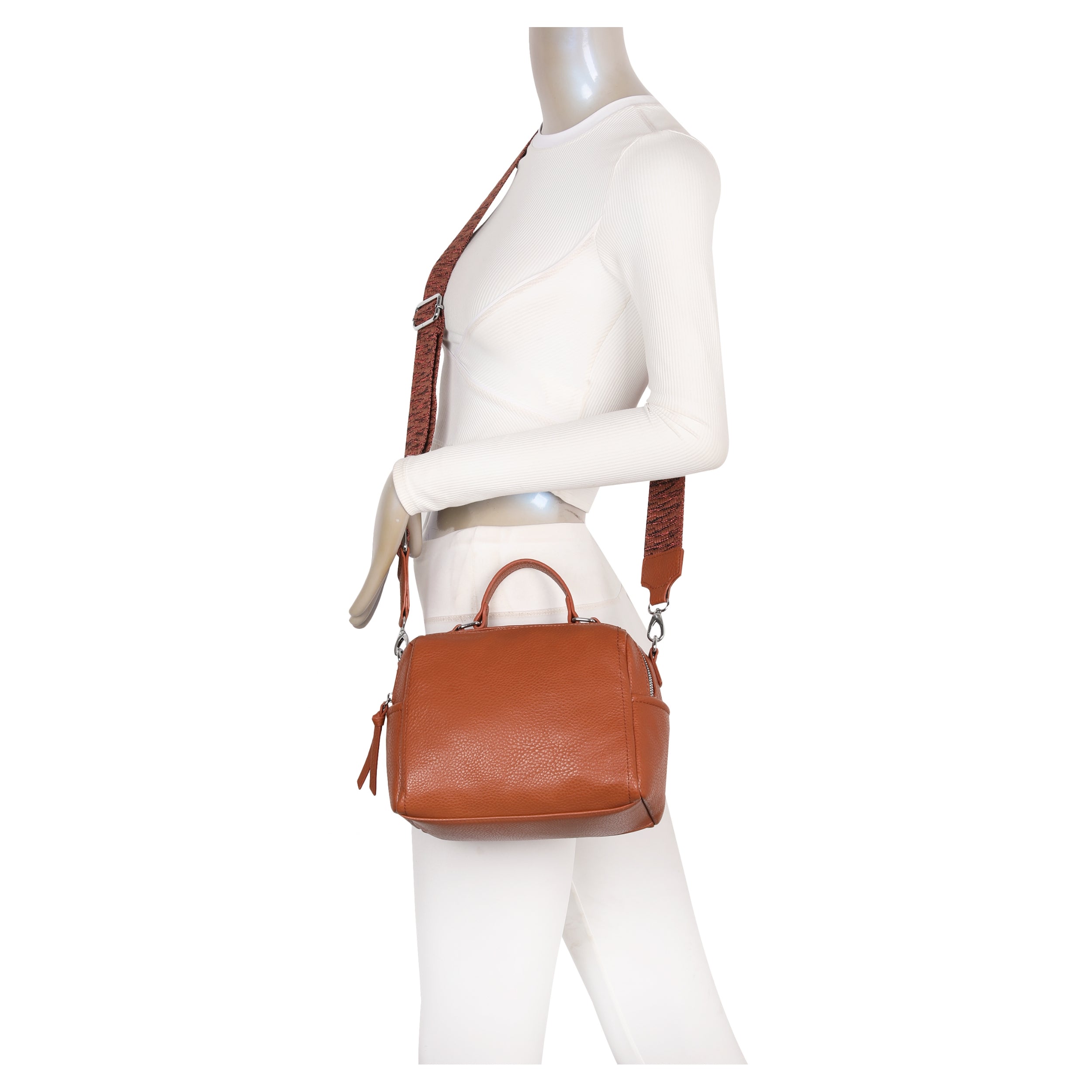 Craze London Box Grab Bag with Top Zip Closure