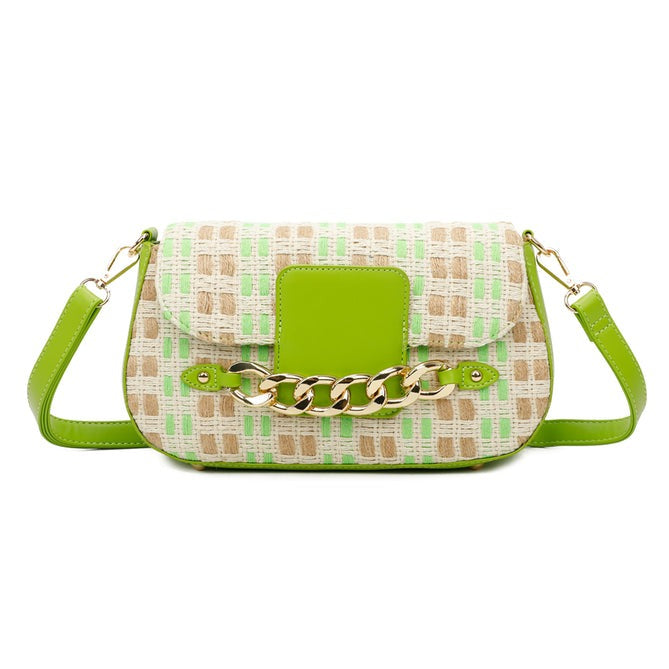 Craze London Canvas Crossbody Bag with Pu Leather Strap