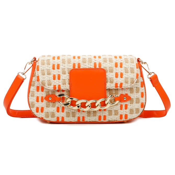 Craze London Canvas Crossbody Bag with Pu Leather Strap