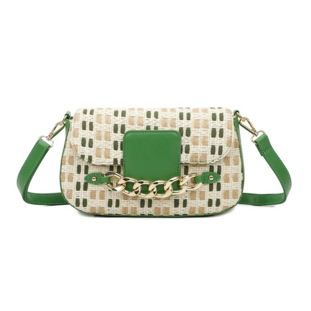 Craze London Canvas Crossbody Bag with Pu Leather Strap