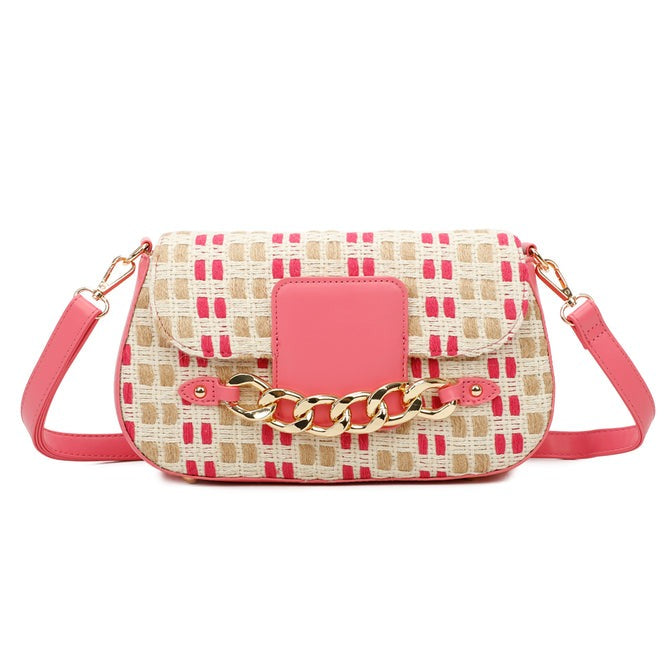 Craze London Canvas Crossbody Bag with Pu Leather Strap