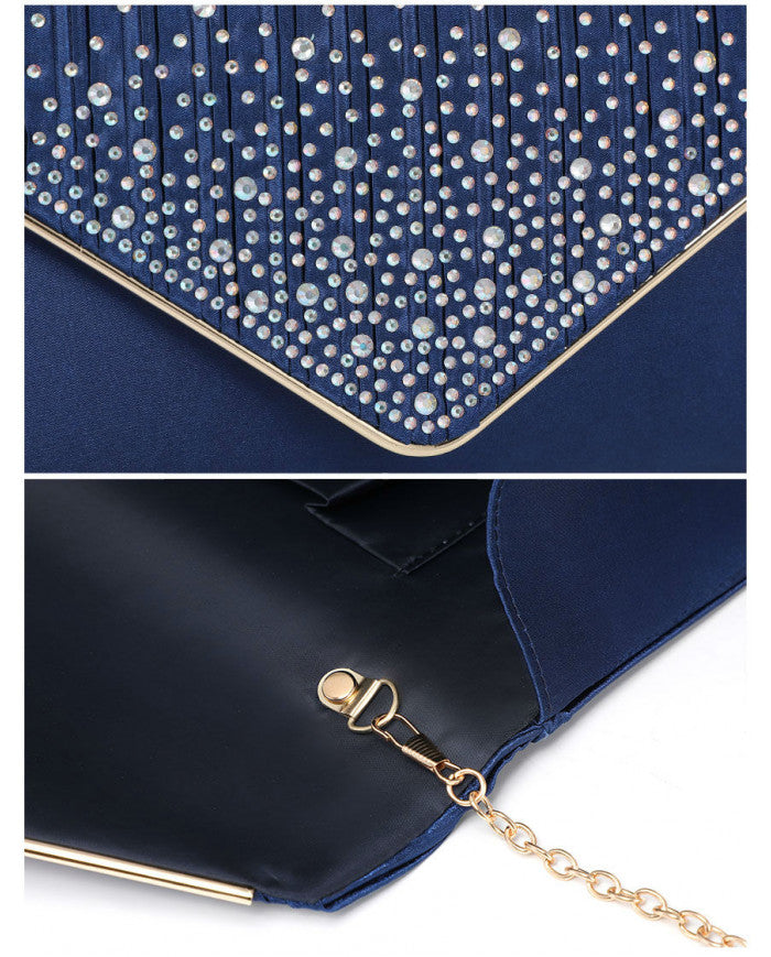 Craze London Clutch Bag with Satin Material