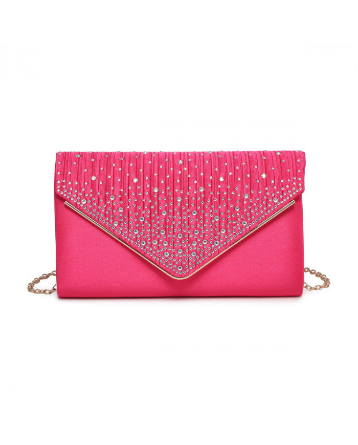 Craze London Clutch Bag with Satin Material