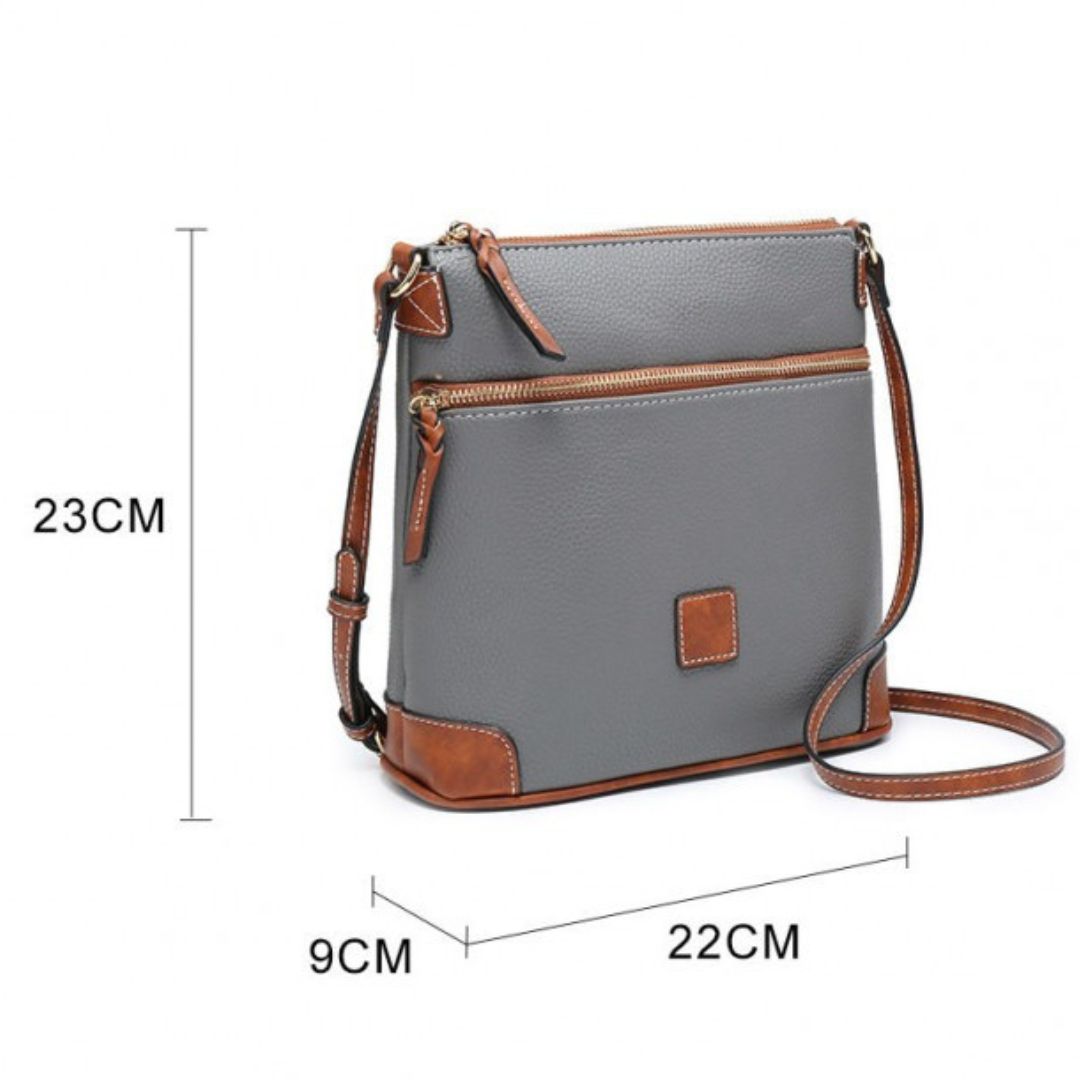 Craze London Cross Body Handbag front zipped pocket with adjustable strap