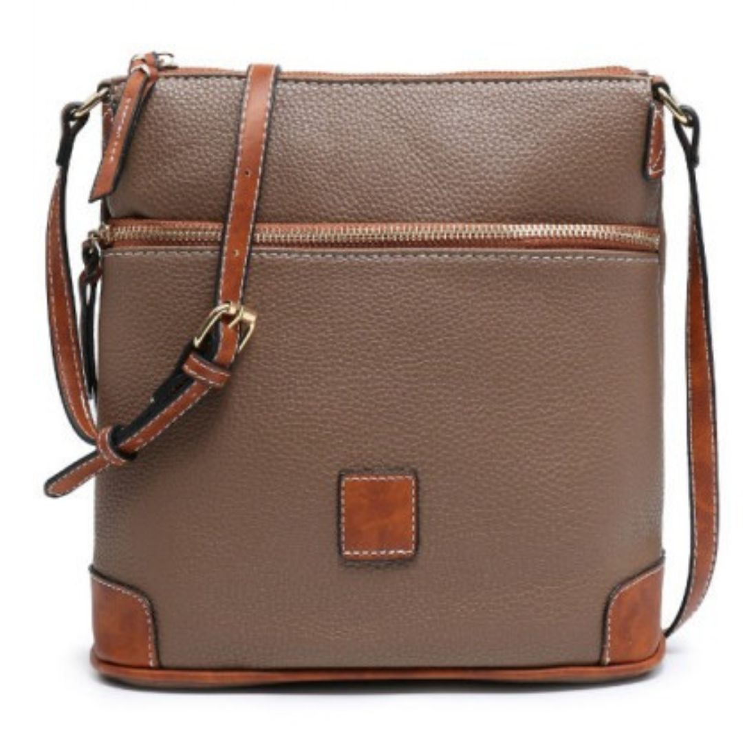 Craze London Cross Body Handbag front zipped pocket with adjustable strap