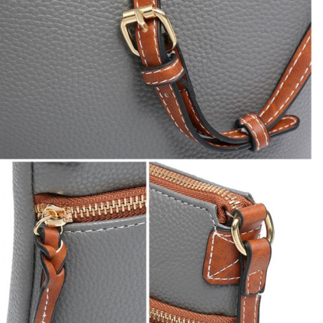 Craze London Cross Body Handbag front zipped pocket with adjustable strap