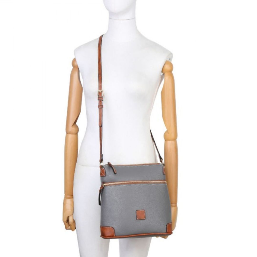 Craze London Cross Body Handbag front zipped pocket with adjustable strap
