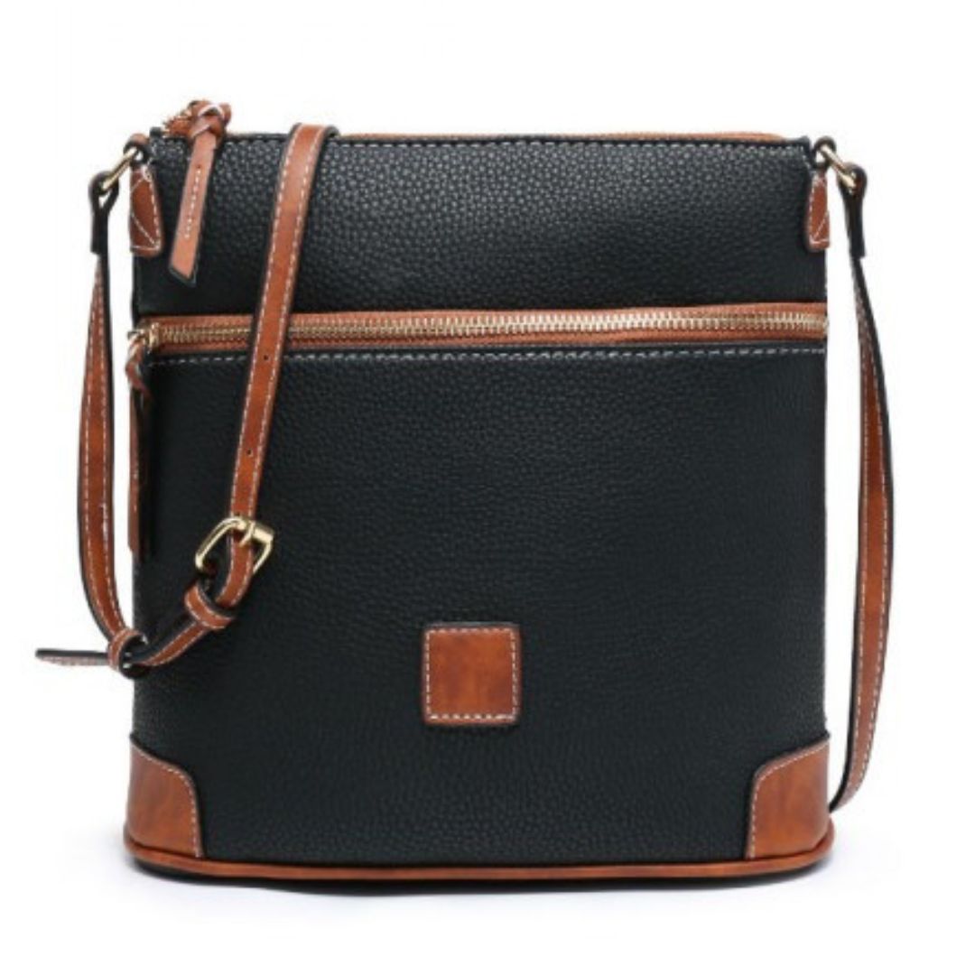 Craze London Cross Body Handbag front zipped pocket with adjustable strap