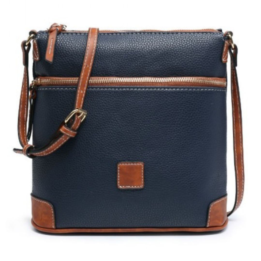 Craze London Cross Body Handbag front zipped pocket with adjustable strap