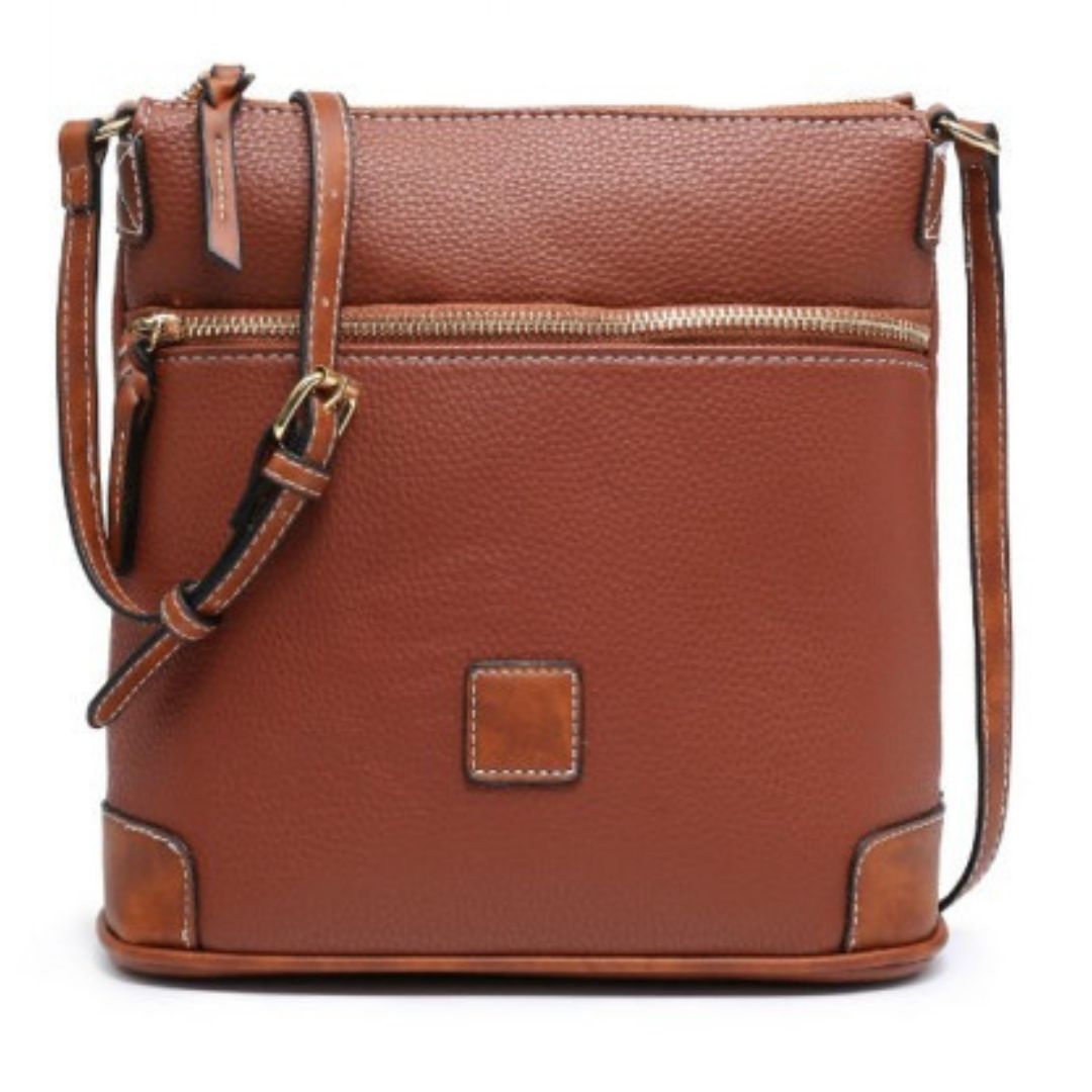 Craze London Cross Body Handbag front zipped pocket with adjustable strap
