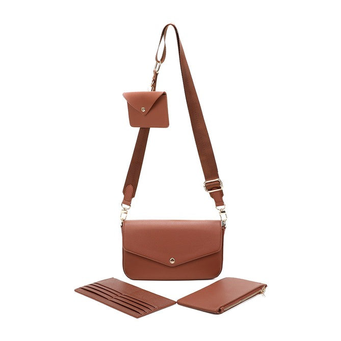 Craze London Cross body 4 in 1 Bag with Canvas Strap