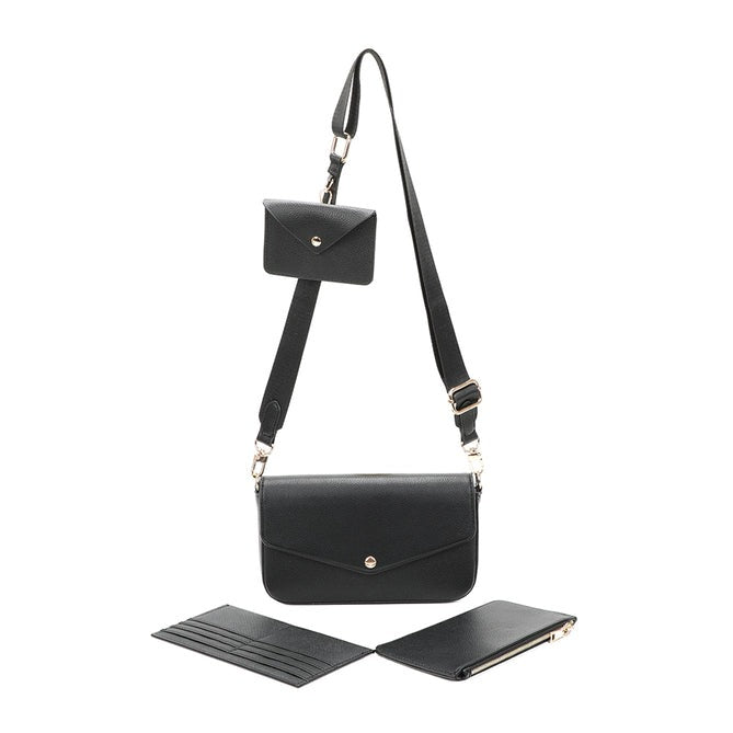 Craze London Cross body 4 in 1 Bag with Canvas Strap