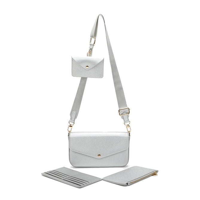 Craze London Cross body 4 in 1 Bag with Canvas Strap