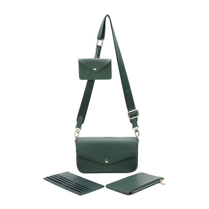 Craze London Cross body 4 in 1 Bag with Canvas Strap