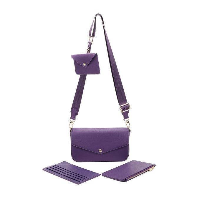 Craze London Cross body 4 in 1 Bag with Canvas Strap
