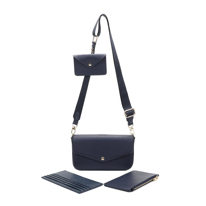 Craze London Cross body 4 in 1 Bag with Canvas Strap