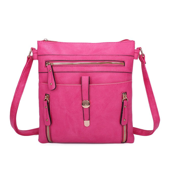 Craze London Crossbody Bag with Button Clasp