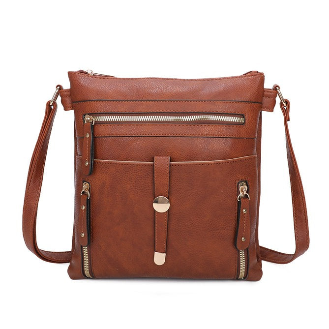 Craze London Crossbody Bag with Button Clasp
