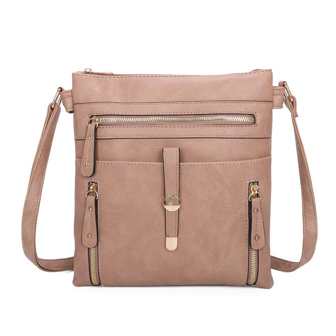 Craze London Crossbody Bag with Button Clasp