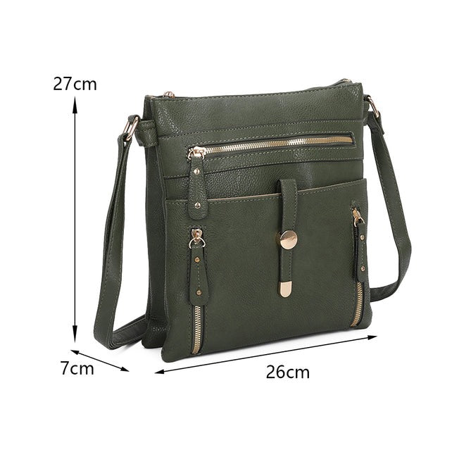 Craze London Crossbody Bag with Button Clasp