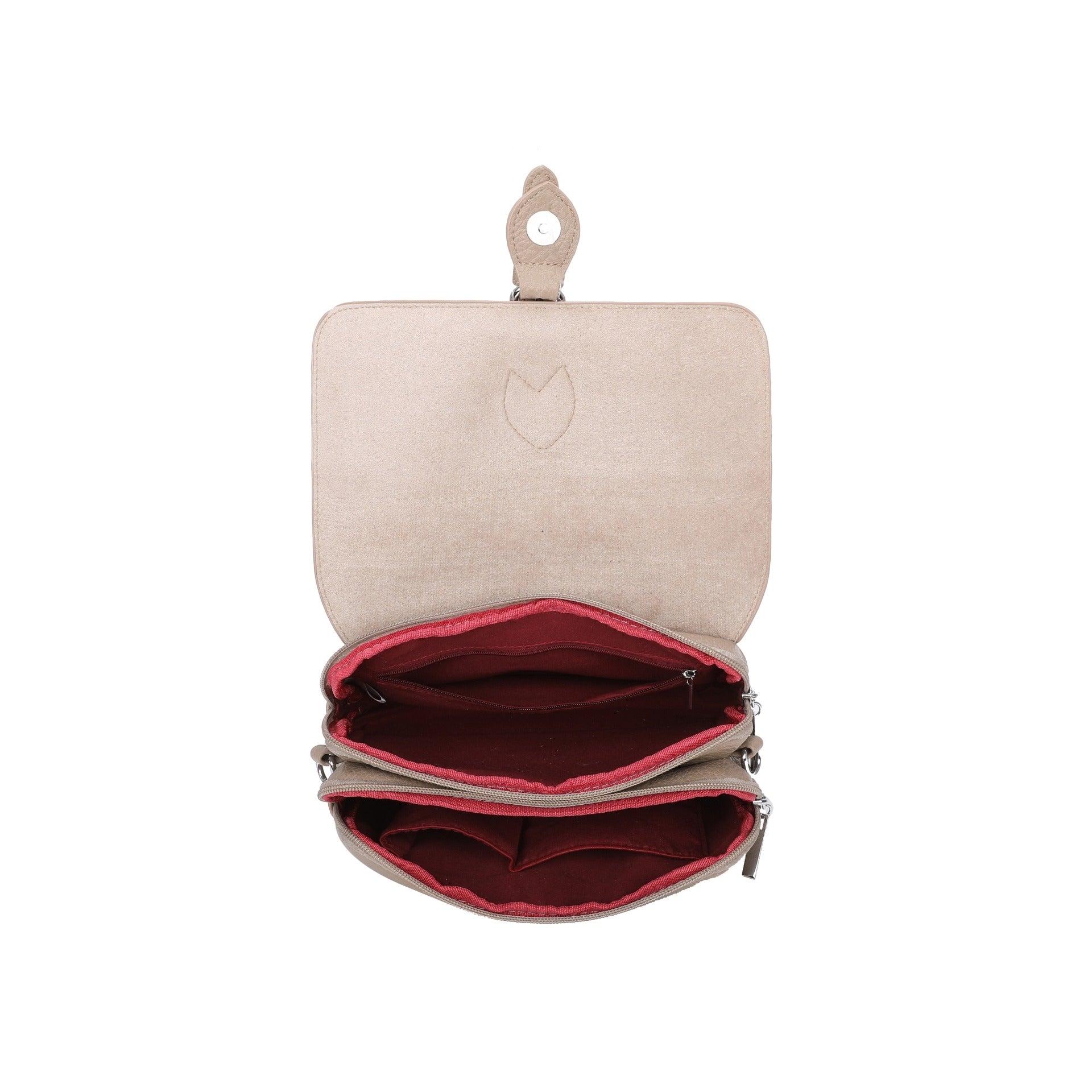Craze London Crossbody Bag with Double Zipped Compartments