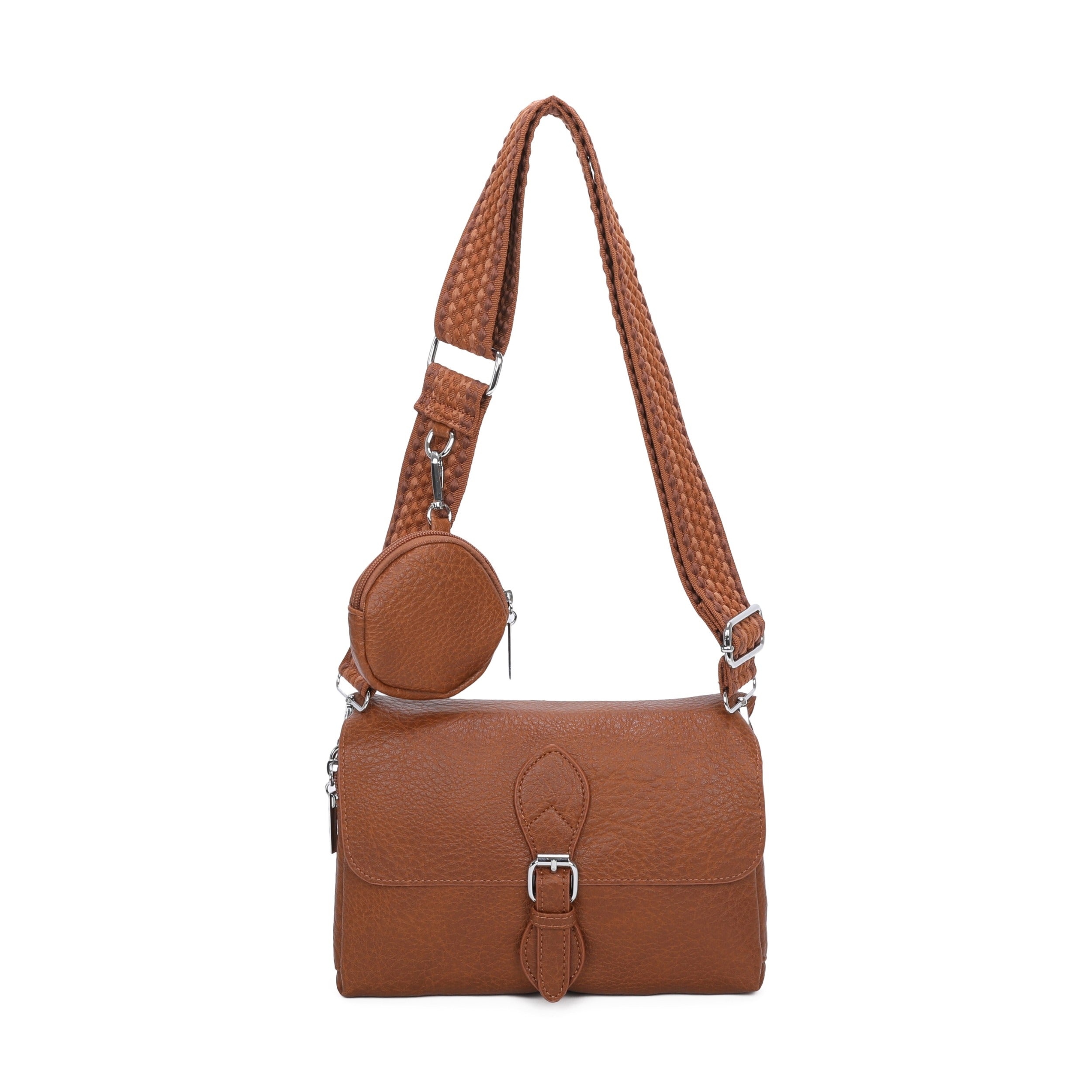 Craze London Crossbody Bag with Double Zipped Compartments