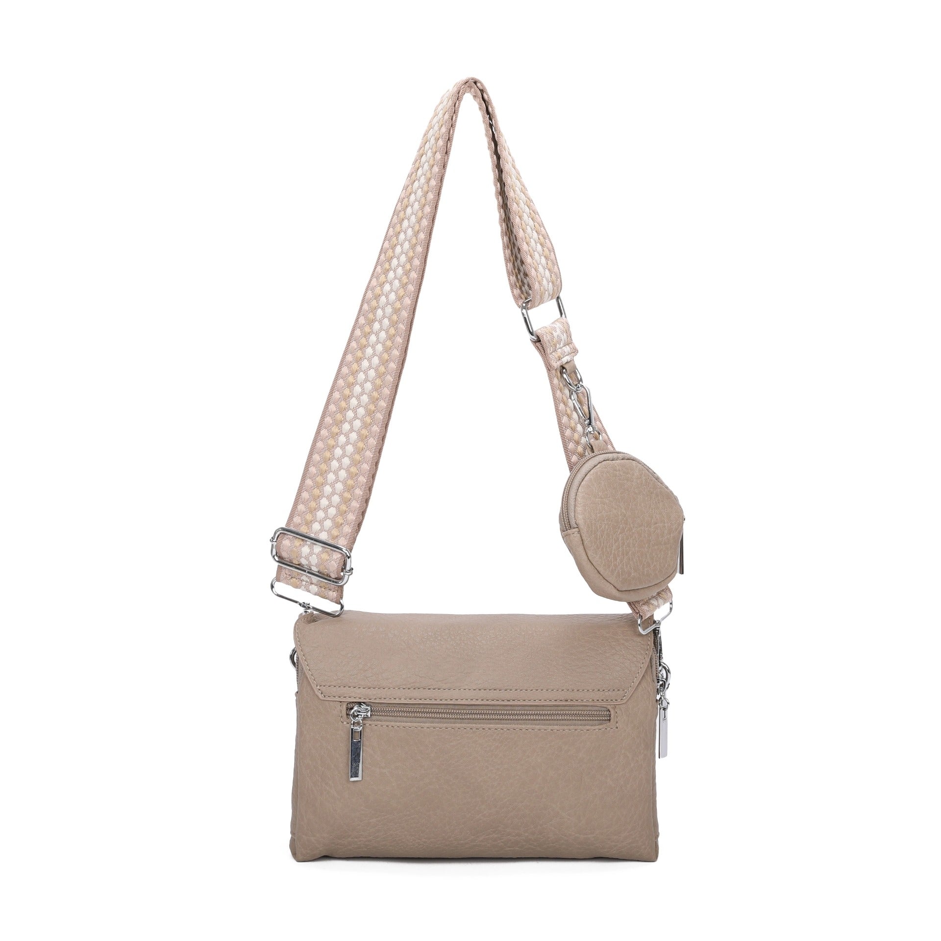 Craze London Crossbody Bag with Double Zipped Compartments
