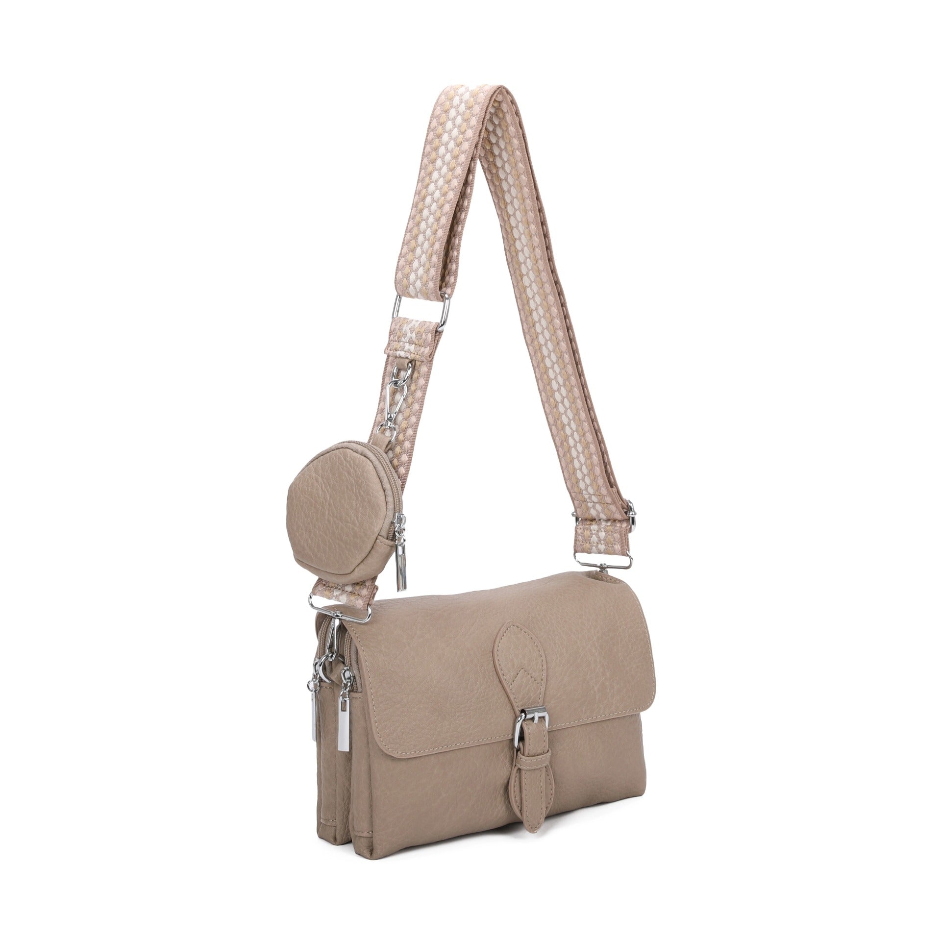 Craze London Crossbody Bag with Double Zipped Compartments