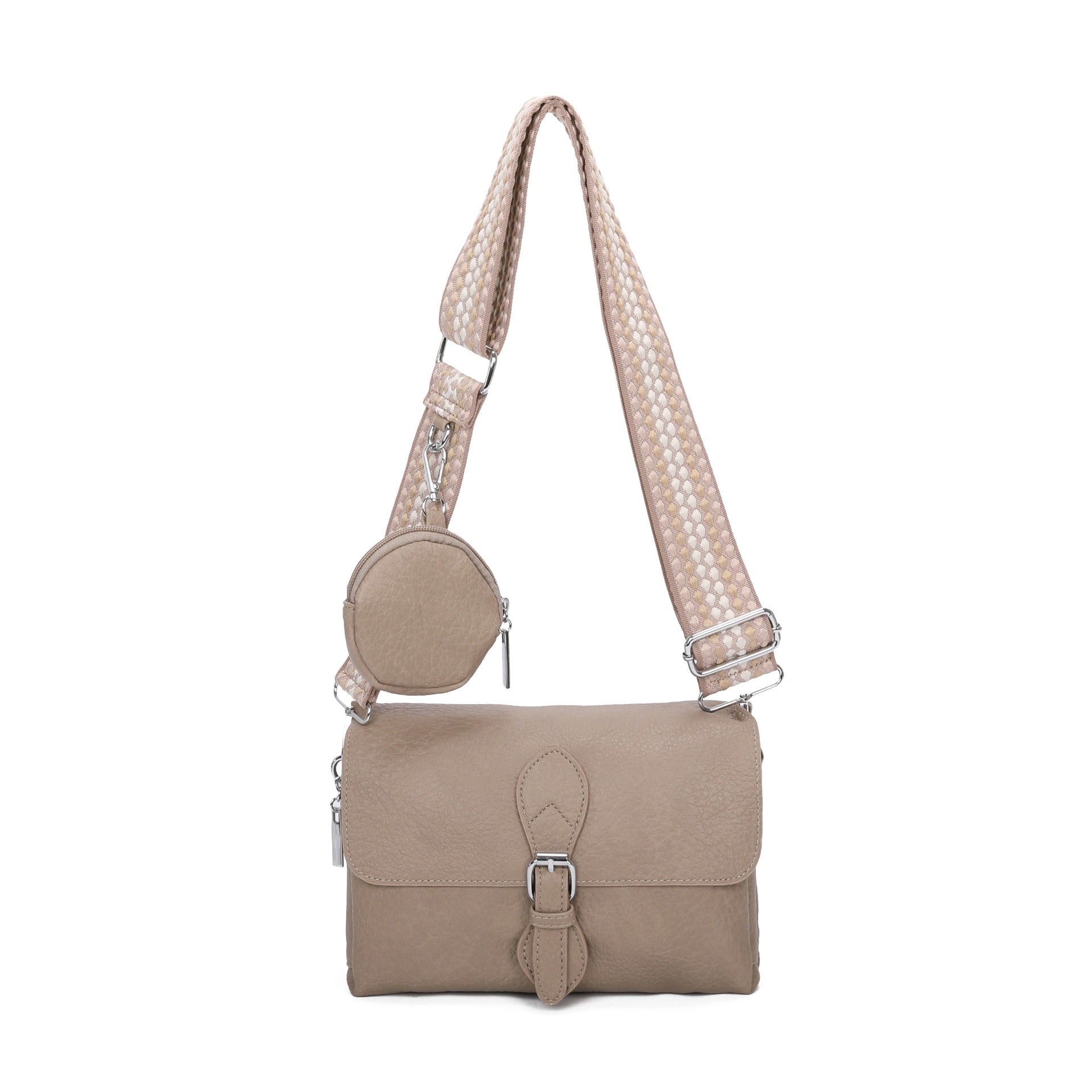 Craze London Crossbody Bag with Double Zipped Compartments