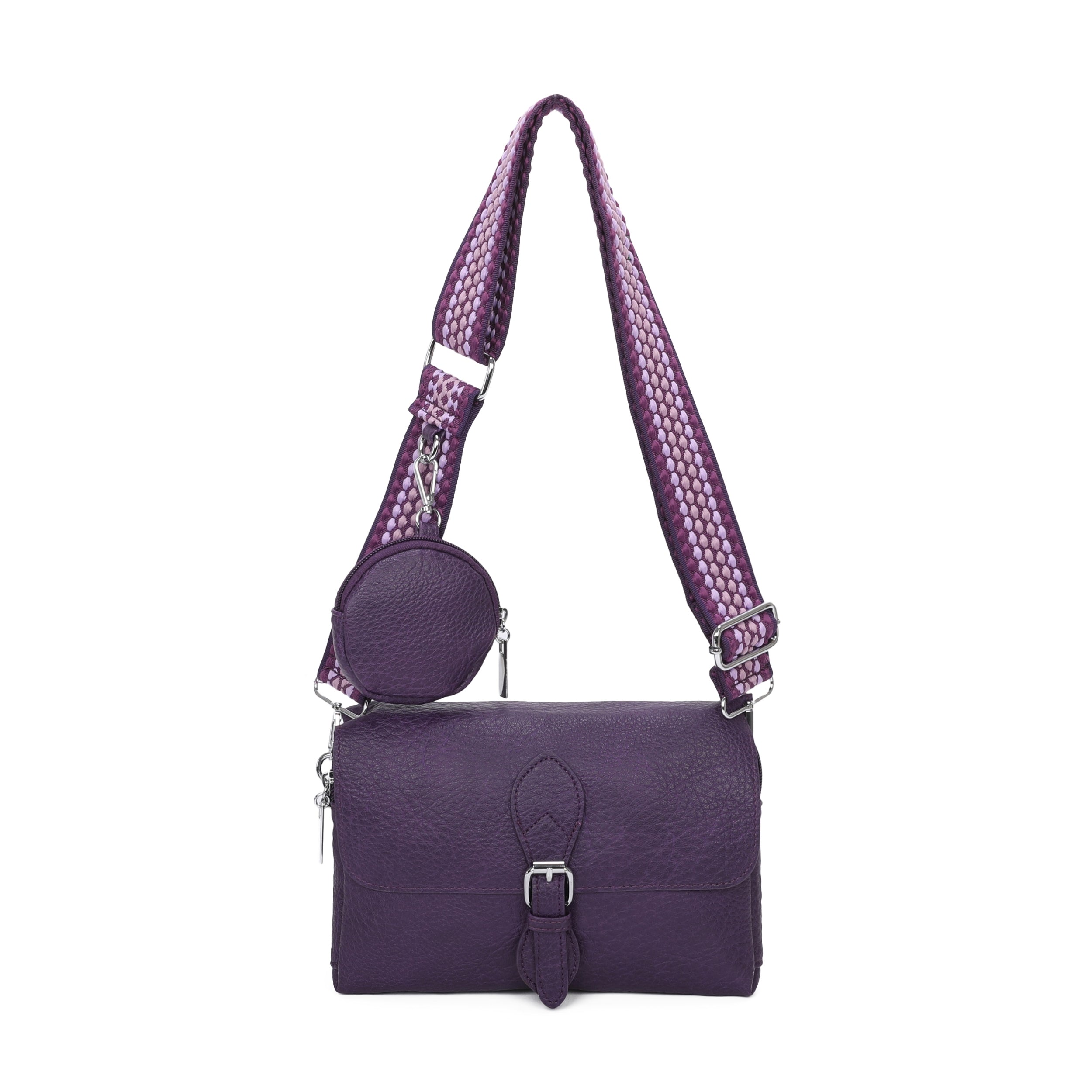 Craze London Crossbody Bag with Double Zipped Compartments