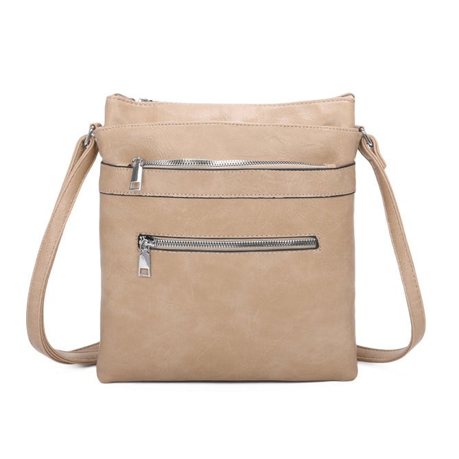 Craze London Crossbody bag with 3 Zipped Pockets