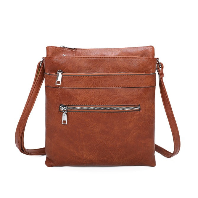 Craze London Crossbody bag with 3 Zipped Pockets