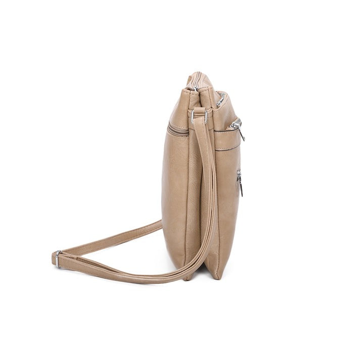 Craze London Crossbody bag with 3 Zipped Pockets